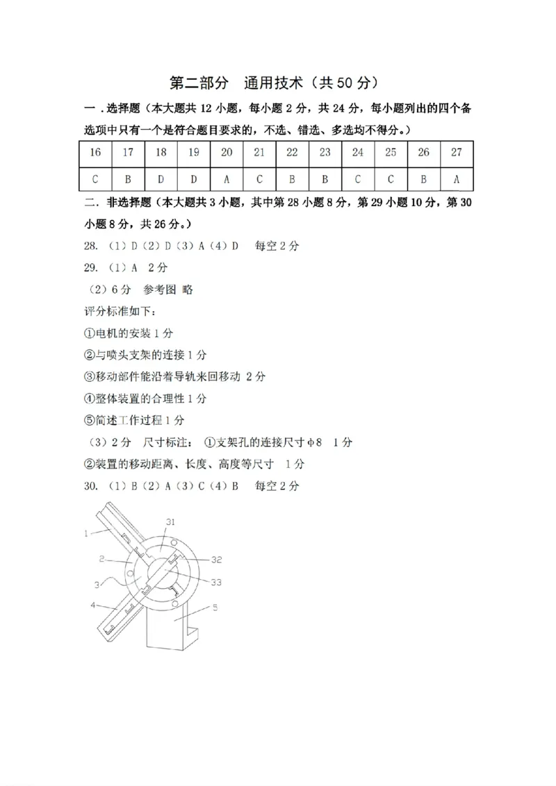 扫描件_高二年级技术学科答案_251210浙江省丽水发展共同体2025-2026学年高二上学期11月期中（全）_浙江省丽水发展共同体2025-2026学年高二上学期11月期中联考技术试题含答案