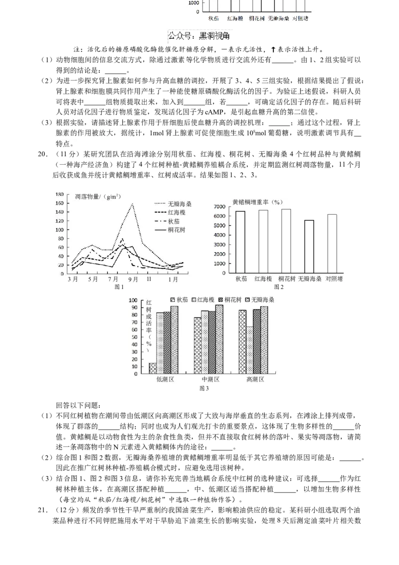 惠州市2025届高三第二次调研考试生物科试题（终定稿）_2024-2025高三（6-6月题库）_2024年10月试卷_1026广东省惠州市2025届高三第二次调研考试