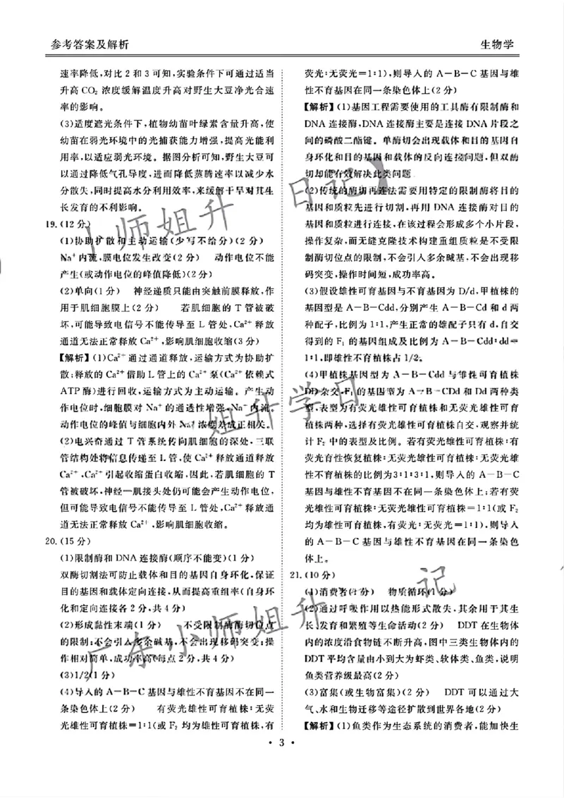 衡水金卷生物试题答案_2024年5月_01按日期_18号_2024届衡水金卷高三5月大联考_2024届广东衡水金卷高三5月大联考生物