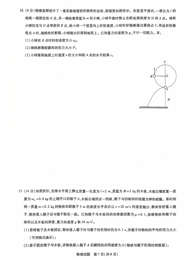 山东省齐鲁名校联盟大联考2024-2025学年高三上学期12月月考物理试题_2024-2025高三（6-6月题库）_2024年12月试卷_山东省齐鲁名校联盟大联考2024-2025学年高三上学期12月月考物理试题（含答案）