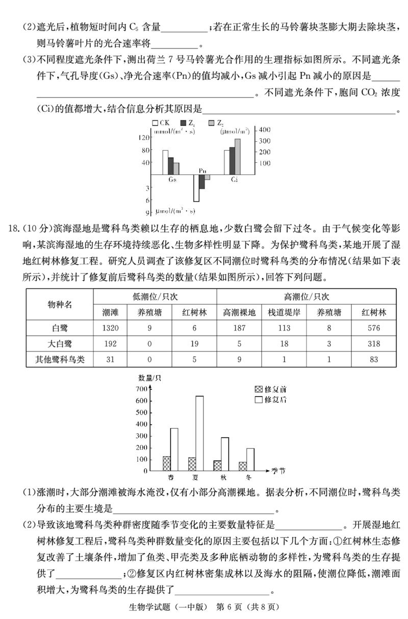 生物演练卷（一中高三二模）_2024年5月_01按日期_23号_2024届湖南省长沙一中高三下学期模拟试卷（二）_2024届湖南省长沙市第一中学高三下学期模拟试卷（二）生物试题