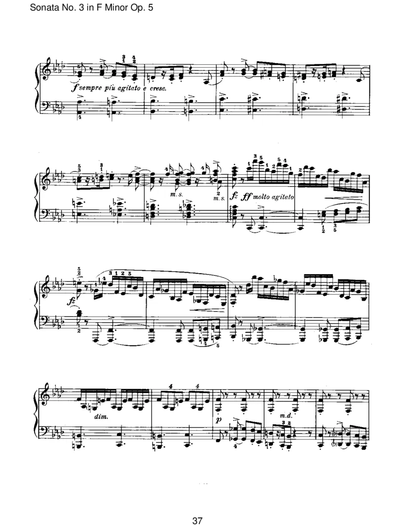 SonataNo.3inFMinorOp.5_一万首著名钢琴曲谱哈农贝多芬合集视频教学电子版高清无水印可打印_1古典钢琴知名音乐家谱_勃拉姆斯钢琴谱全集_I.Sonatas