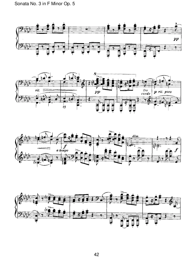 SonataNo.3inFMinorOp.5_一万首著名钢琴曲谱哈农贝多芬合集视频教学电子版高清无水印可打印_1古典钢琴知名音乐家谱_勃拉姆斯钢琴谱全集_I.Sonatas