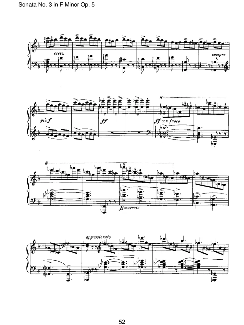 SonataNo.3inFMinorOp.5_一万首著名钢琴曲谱哈农贝多芬合集视频教学电子版高清无水印可打印_1古典钢琴知名音乐家谱_勃拉姆斯钢琴谱全集_I.Sonatas
