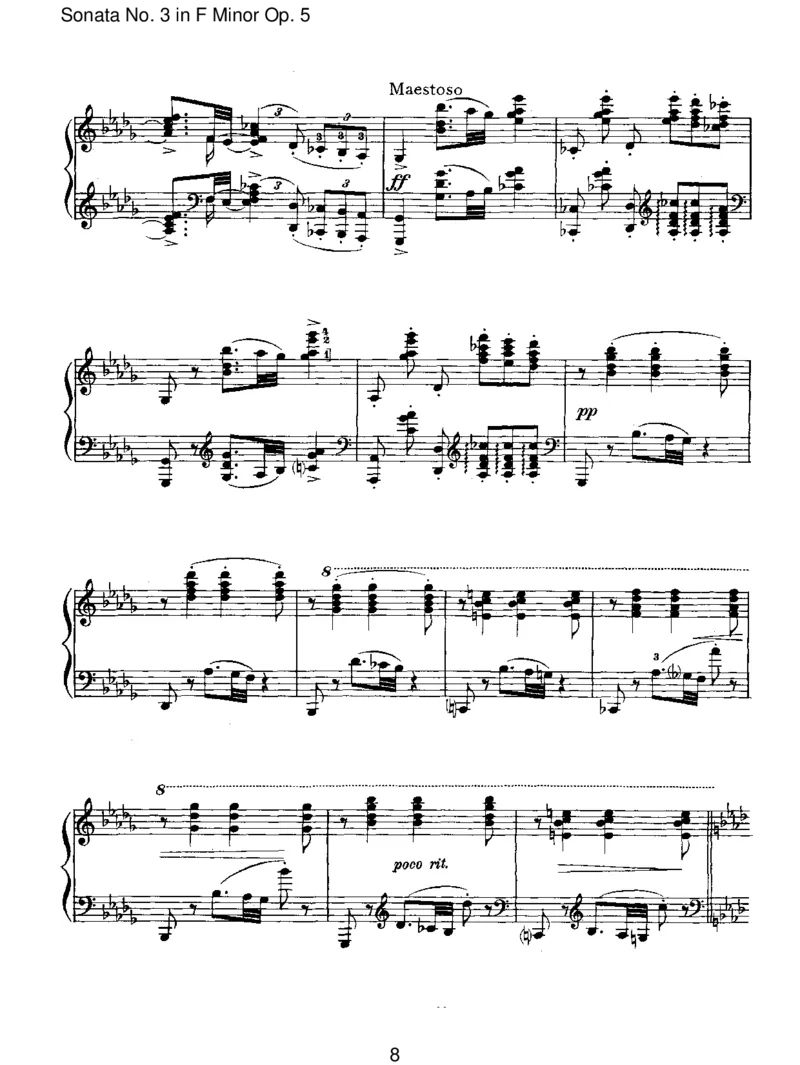 SonataNo.3inFMinorOp.5_一万首著名钢琴曲谱哈农贝多芬合集视频教学电子版高清无水印可打印_1古典钢琴知名音乐家谱_勃拉姆斯钢琴谱全集_I.Sonatas