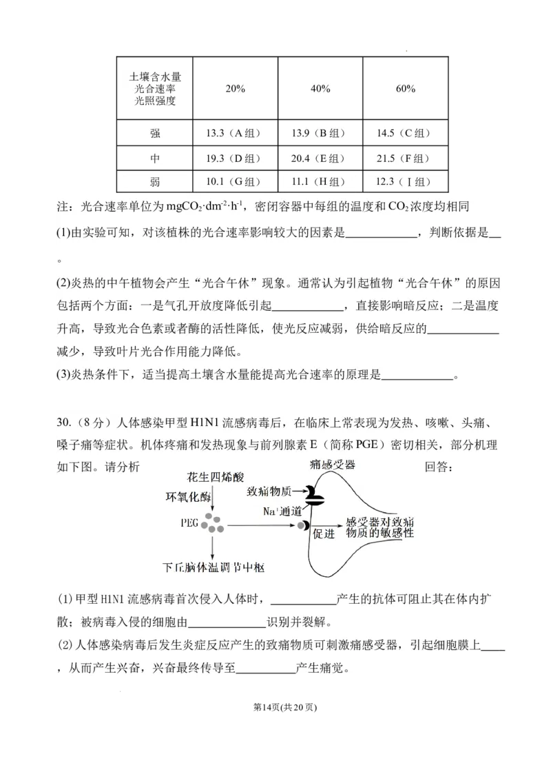 理综试卷一模2024届理科综合一模_2024年3月_013月合集_2024届宁夏石嘴山市第三中学高三下学期第一次模拟考试_理综