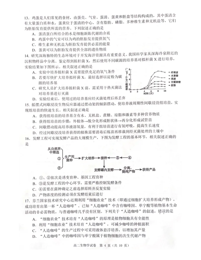 大湾区2023-2024学年第二学期期末联合考试高二生物_2024-2025高三（6-6月题库）_2024年07月试卷_240712广东省大湾区2023-2024学年高二下学期期末考试（珠海高二期末考)