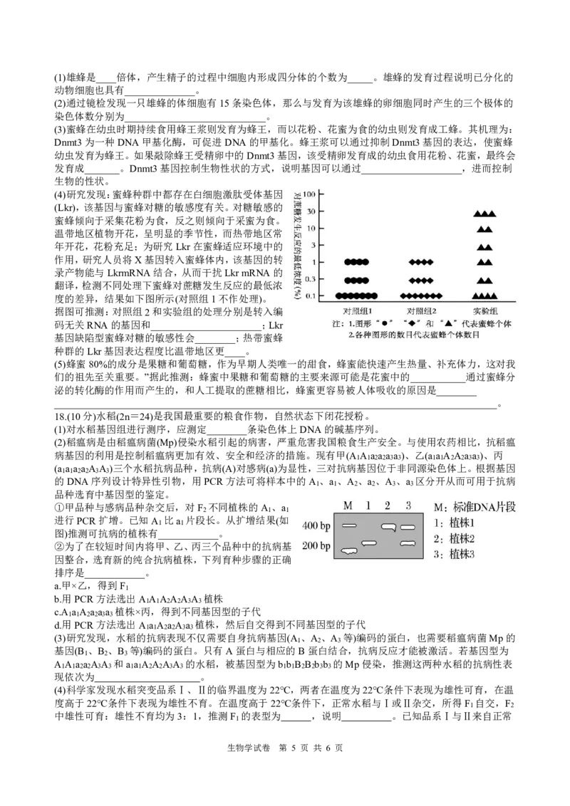 四川省名校联盟2025届高三12月联考生物_2024-2025高三（6-6月题库）_2024年12月试卷_1218四川省名校联盟2025届高三12月联考试卷（全科）