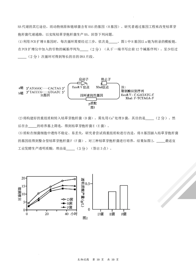 吉林省梅河口市第五中学2023--2024学年度下高二生物月考题_2024-2025高三（6-6月题库）_2024年06月试卷_240619吉林省梅河口市第五中学2023--2024学年高二下学期6月月考_高二生物月考试题2024.5