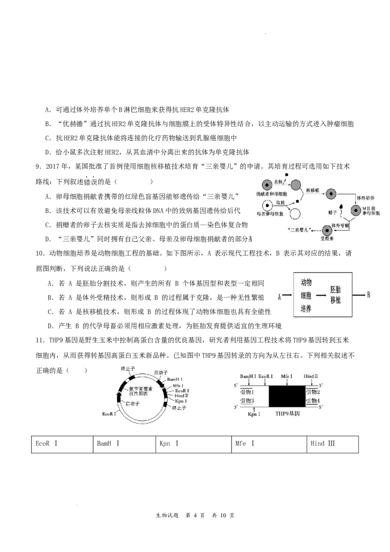 吉林省梅河口市第五中学2023--2024学年度下高二生物月考题_2024-2025高三（6-6月题库）_2024年06月试卷_240619吉林省梅河口市第五中学2023--2024学年高二下学期6月月考_高二生物月考试题2024.5