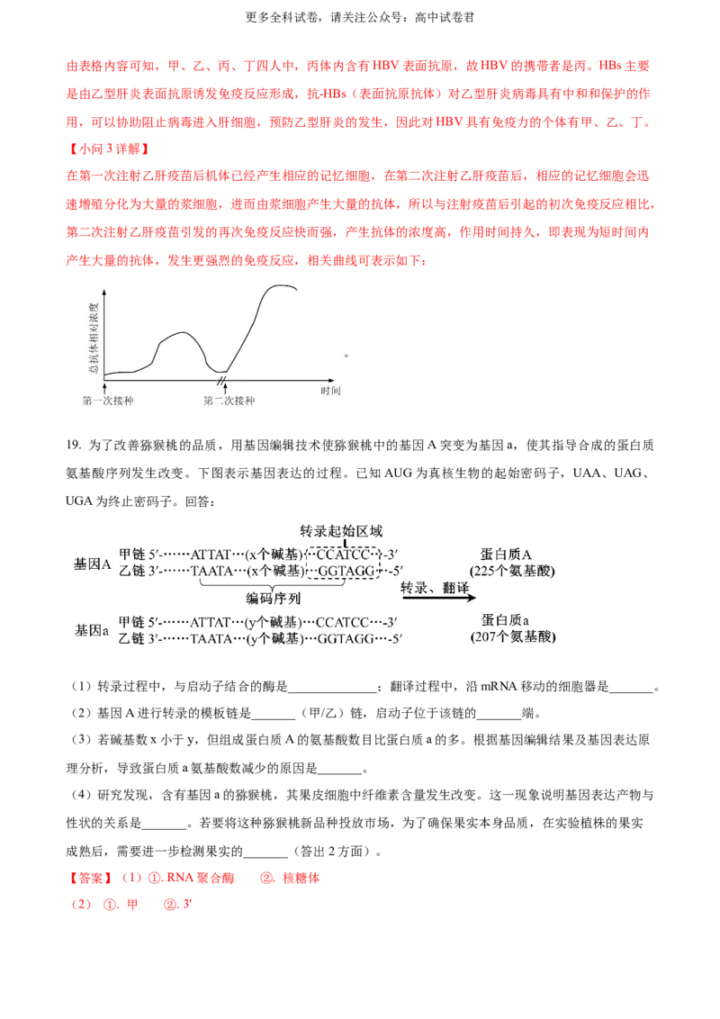 生物（九省联考真题完全解读，广西卷）-2024年1月&ldquo;九省联考&rdquo;生物真题完全解读与考后提升_2024年4月_其他_2024年1月新&ldquo;九省联考&rdquo;考后提升卷（原卷+解析）