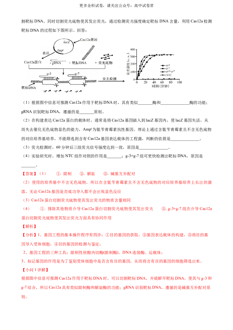 生物（九省联考真题完全解读，广西卷）-2024年1月&ldquo;九省联考&rdquo;生物真题完全解读与考后提升_2024年4月_其他_2024年1月新&ldquo;九省联考&rdquo;考后提升卷（原卷+解析）