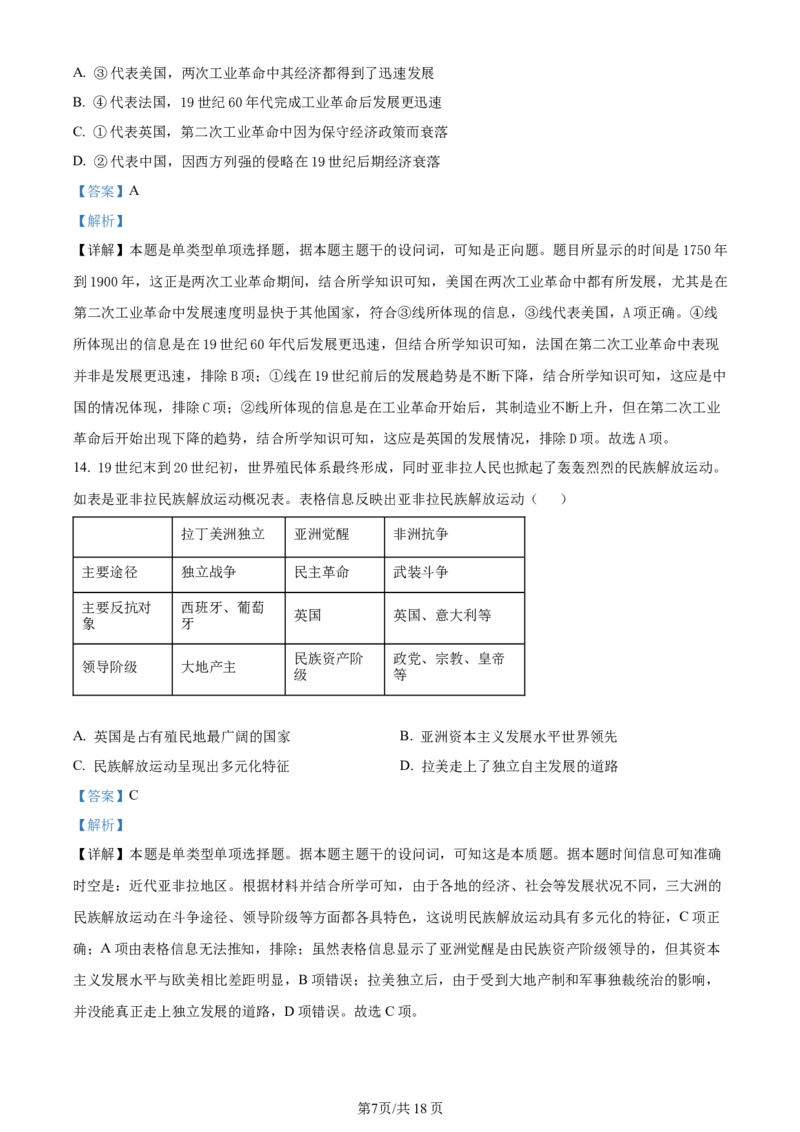精品解析：福建省厦门市湖滨中学2024届高三上学期期中考试历史试题（解析版）(1)_2023年11月_0211月合集_2024届福建省厦门市湖滨中学高三上学期期中考试
