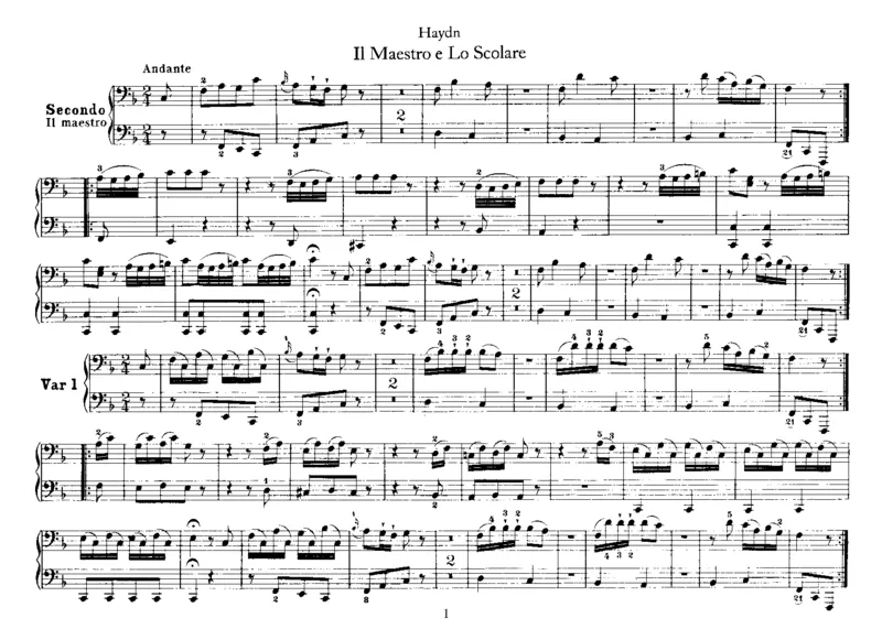 IlMaestroeLoScolare(4Hands)_一万首著名钢琴曲谱哈农贝多芬合集视频教学电子版高清无水印可打印_1古典钢琴知名音乐家谱_海顿钢琴谱全集