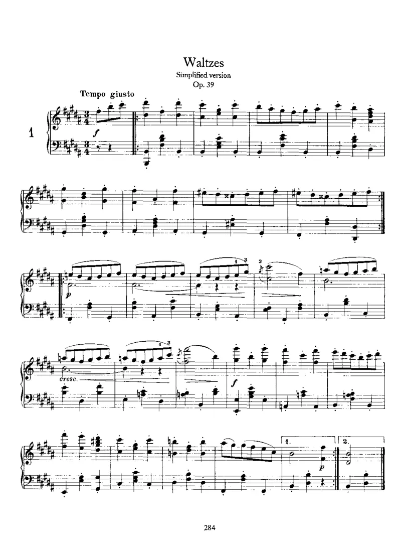 Waltzes,Op39(Simplified)_一万首著名钢琴曲谱哈农贝多芬合集视频教学电子版高清无水印可打印_1古典钢琴知名音乐家谱_勃拉姆斯钢琴谱全集_其他