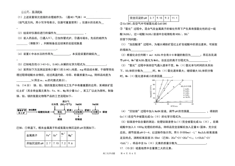 河北省衡水市第二中学2024-2025学年高三上学期素养检测（一）化学_2024-2025高三（6-6月题库）_2024年10月试卷_1013河北省衡水市第二中学2024-2025学年高三上学期素养检测（一）