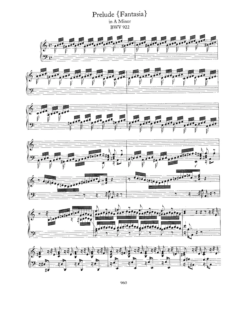 Prelude(Fantasia)ina,BWV922_一万首著名钢琴曲谱哈农贝多芬合集视频教学电子版高清无水印可打印_1古典钢琴知名音乐家谱_巴赫钢琴谱全集_Preludes，Fantasias，Fugues