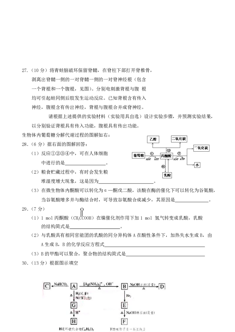 2003年天津高考理综真题及答案_化学高考真题试卷_旧1990-2007&middot;高考化学真题_1990-2007&middot;高考化学真题&middot;PDF_天津