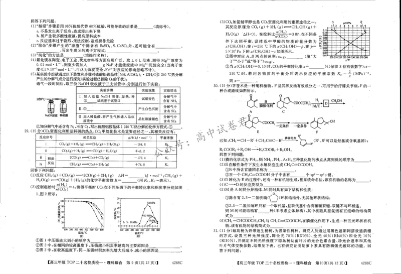 理综_2024年3月_013月合集_2024届河南省TOP二十名校质检（一）高三下学期3月联考_2024届河南省TOP二十名校高三年级下学期质检（一）理综试题