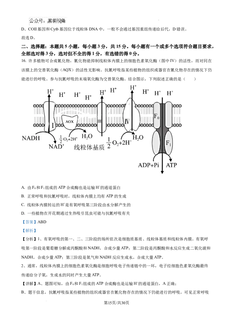 山东省泰安市2024-2025学年高三上学期11月期中考试生物答案_2024-2025高三（6-6月题库）_2024年11月试卷_1125山东省泰安市2024-2025学年高三上学期11月期中考试