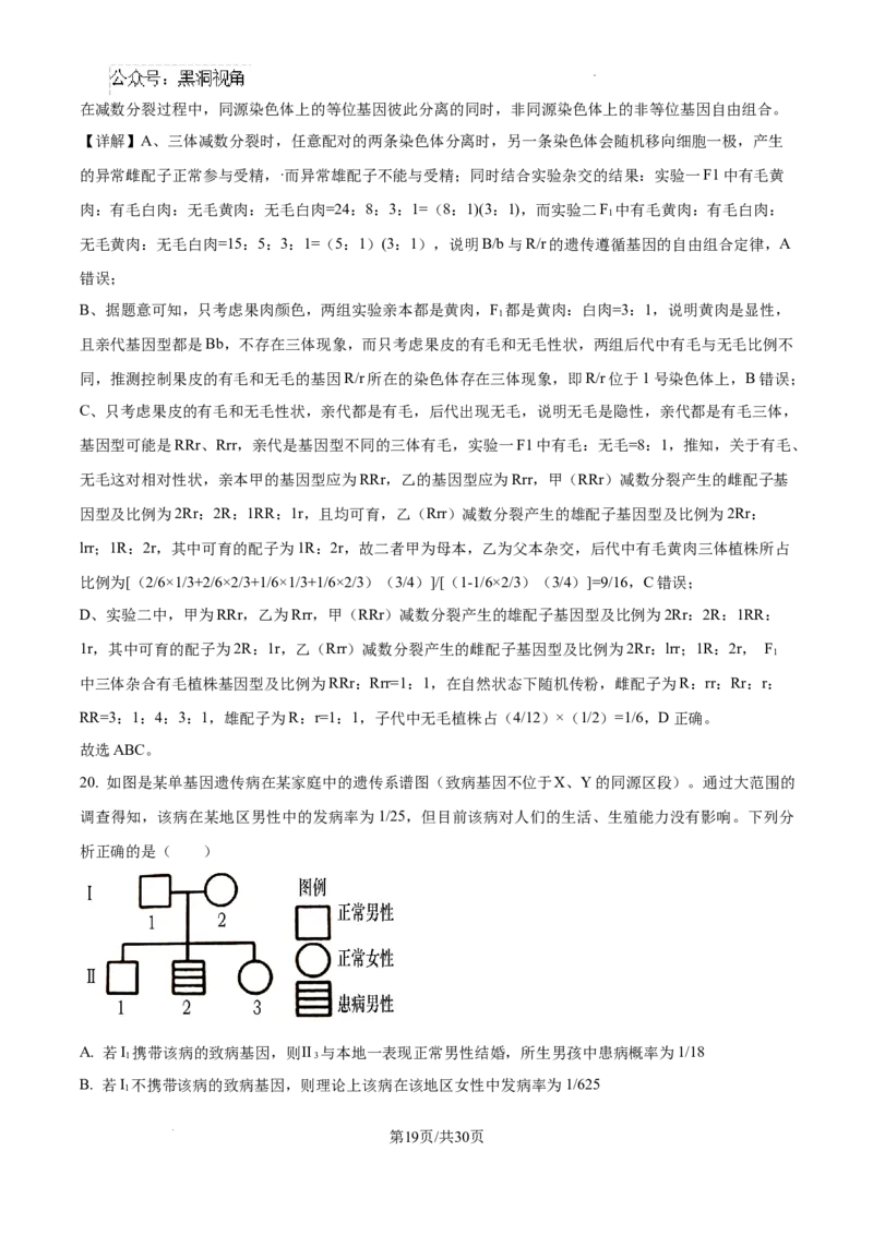 山东省泰安市2024-2025学年高三上学期11月期中考试生物答案_2024-2025高三（6-6月题库）_2024年11月试卷_1125山东省泰安市2024-2025学年高三上学期11月期中考试