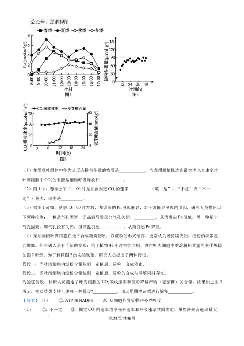 山东省泰安市2024-2025学年高三上学期11月期中考试生物答案_2024-2025高三（6-6月题库）_2024年11月试卷_1125山东省泰安市2024-2025学年高三上学期11月期中考试