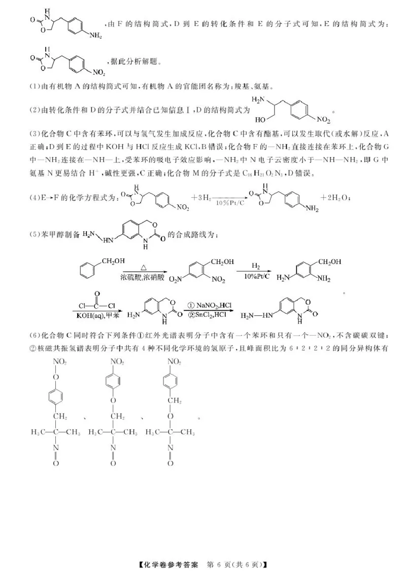 浙江省强基联盟2024-2025学年高二下学期5月联考化学试卷（图片版，含解析）_2024-2025高二（7-7月题库）_2025年6月试卷_0611浙江省强基联盟2024-2025学年高二下学期5月联考试题