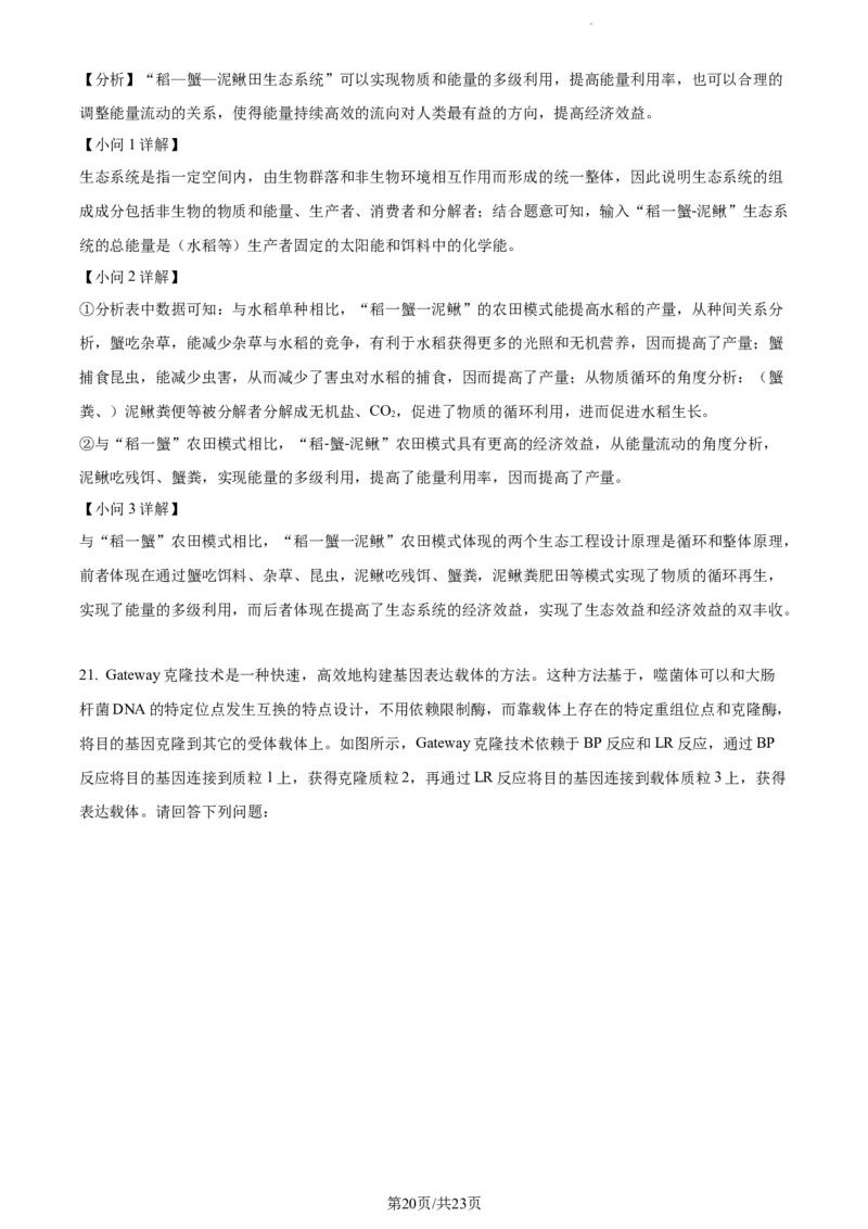 精品解析：湖南省邵阳市武冈市2023-2024学年高三上学期期中生物试题（解析版）(1)_2023年11月_0211月合集_2024届湖南省邵阳市武冈市高三上学期期中考试