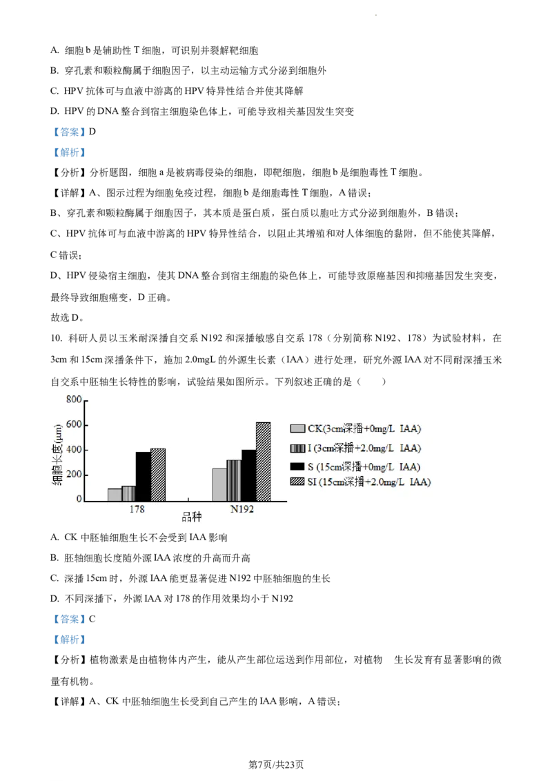 精品解析：湖南省邵阳市武冈市2023-2024学年高三上学期期中生物试题（解析版）(1)_2023年11月_0211月合集_2024届湖南省邵阳市武冈市高三上学期期中考试