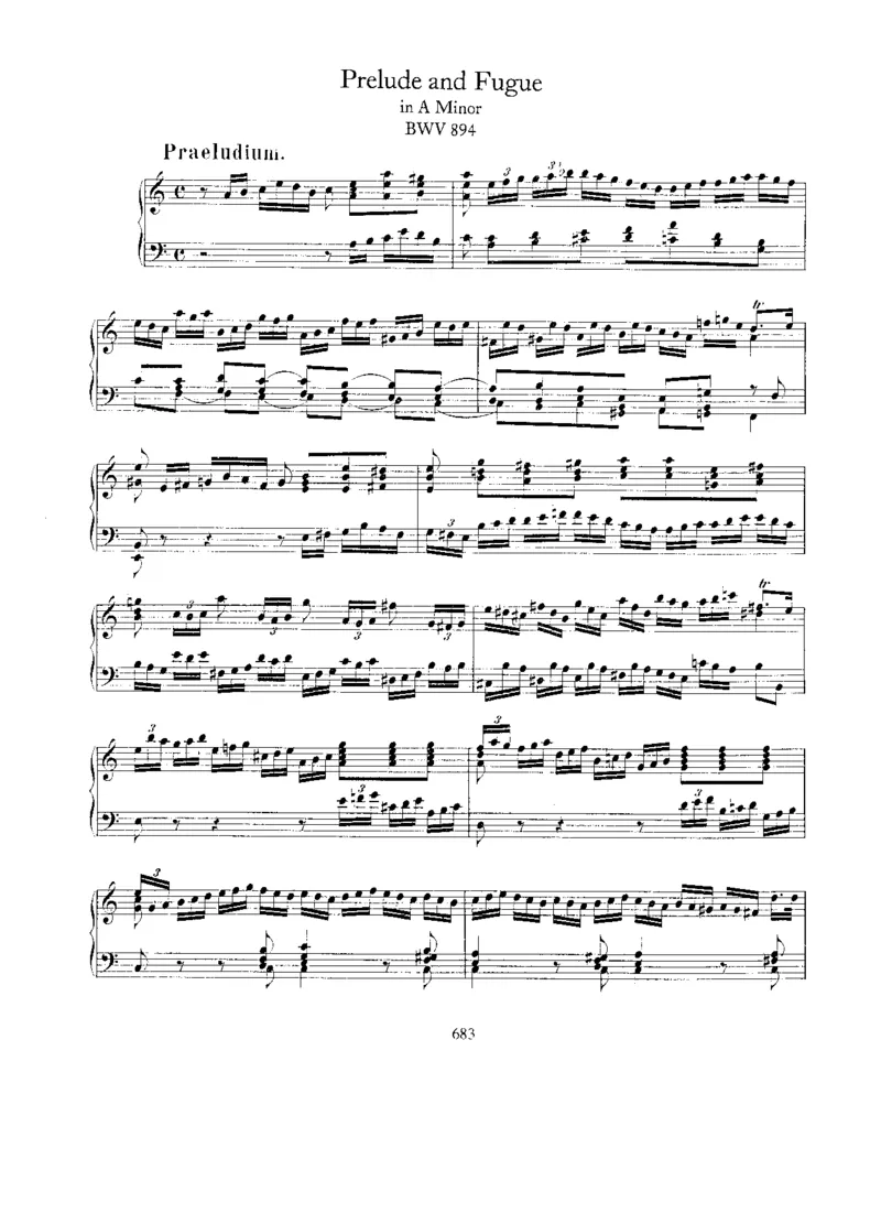 PreludeandFugueina,BWV894_一万首著名钢琴曲谱哈农贝多芬合集视频教学电子版高清无水印可打印_1古典钢琴知名音乐家谱_巴赫钢琴谱全集_Preludes，Fantasias，Fugues