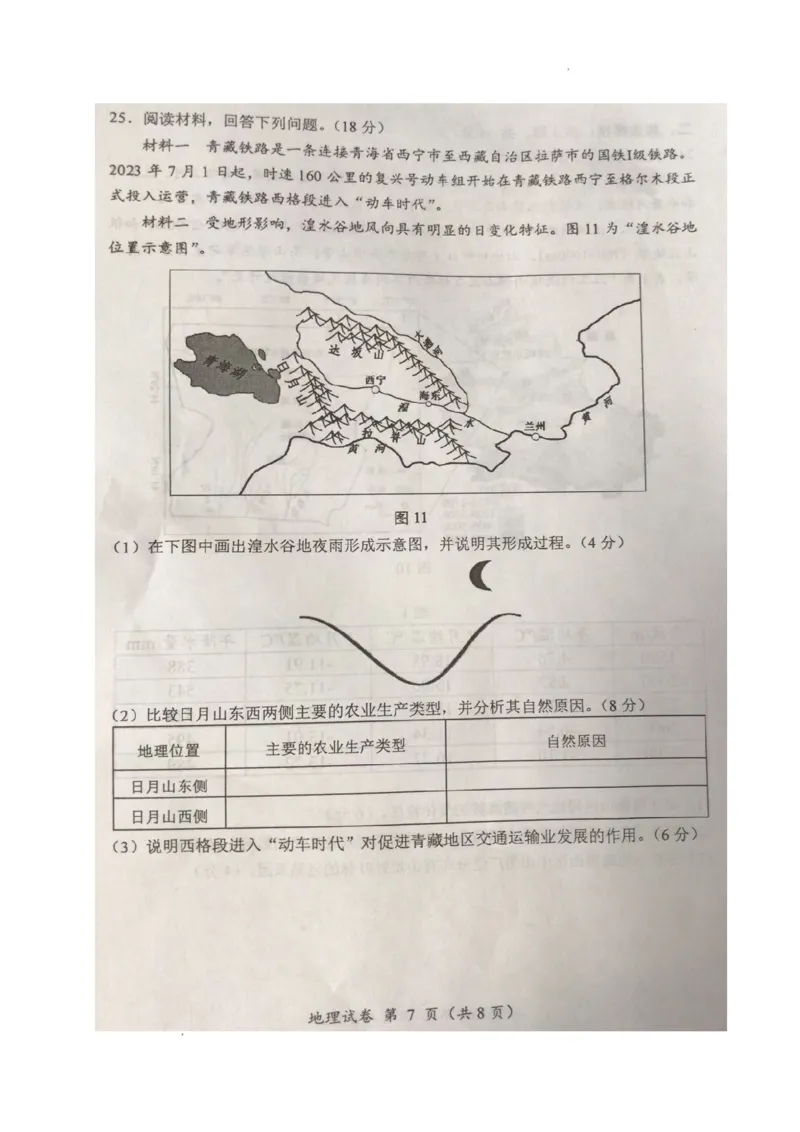 江苏省常州市2023-2024学年高三上学期期中学业水平监测地理试卷(1)_2023年11月_0211月合集_2024届江苏省常州市高三上学期期中学业水平监测