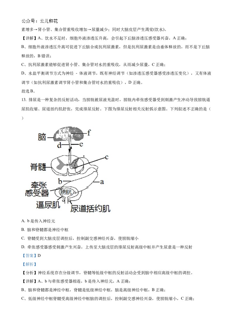 浙江省宁波市三锋教研联盟2024-2025学年高二上学期期中考试生物Word版含解析_2024-2025高二（7-7月题库）_2024年12月试卷_1211浙江省宁波市三锋教研联盟2024-2025学年高二上学期期中考试