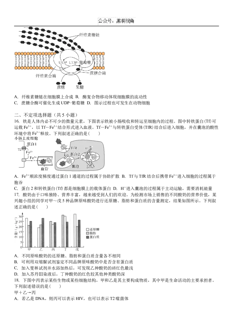 吉林省白城市洮北区白城市第一中学2024-2025学年高三上学期开学考试生物试题（含解析）_2024-2025高三（6-6月题库）_2024年08月试卷_0826吉林省白城市第一中学2025届高三上学期开学考试