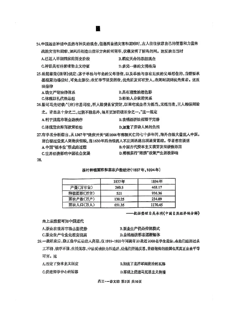 泸州市高2021级第一次教学质量诊断性考试文综(1)_2023年11月_0211月合集_2024届四川省泸州市第一次教学质量诊断性考试_四川省泸州市高2024届第一次教学质量诊断性考试文综