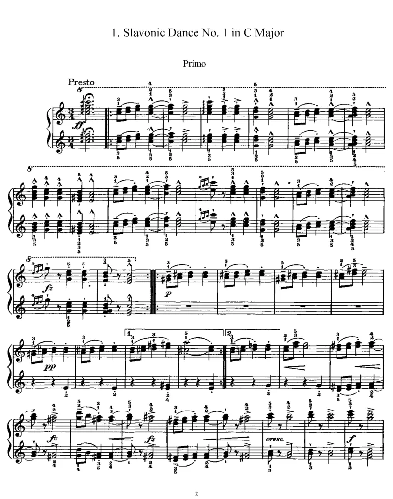 SlavonicDances,Op46(4Hands)_一万首著名钢琴曲谱哈农贝多芬合集视频教学电子版高清无水印可打印_1古典钢琴知名音乐家谱_德沃夏克钢琴谱全集_四手联弹