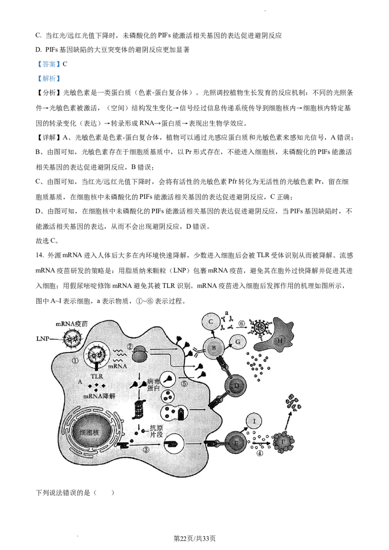 生物-福建省厦门市2024届高三下学期第二次质量检测(1)_2024年3月_013月合集_2024届福建省厦门市高三下学期第二次质量检测