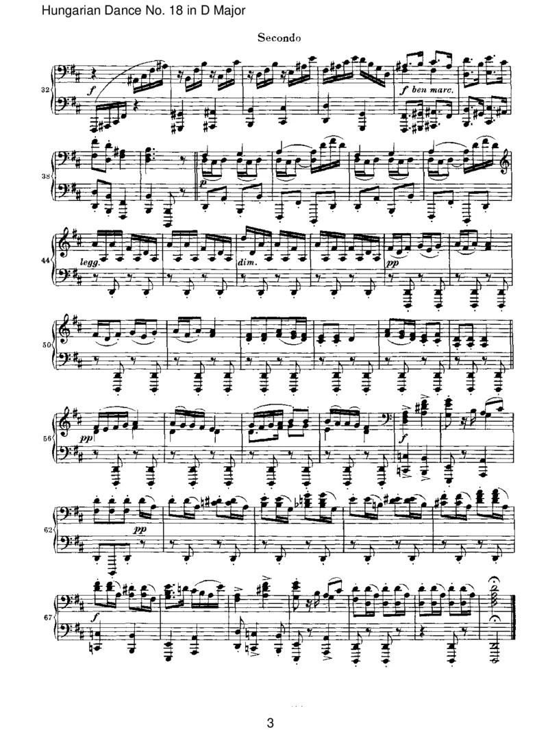 HungarianDanceNo.18inDMajor_一万首著名钢琴曲谱哈农贝多芬合集视频教学电子版高清无水印可打印_1古典钢琴知名音乐家谱_勃拉姆斯钢琴谱全集_VI.PianoWorksforFourHands