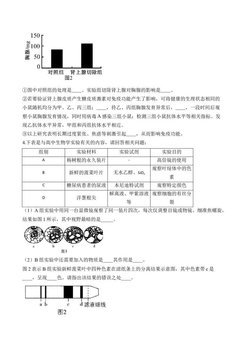 专题13实验与探究（非选择题）&mdash;&mdash;高考生物学模块分练新高考版（含解析）_2024-2025高三（6-6月题库）_2026年1月高三