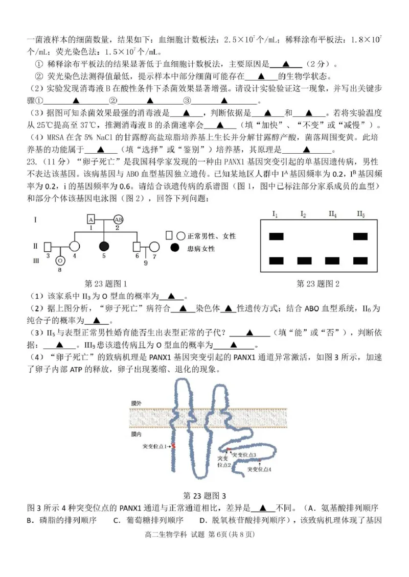 浙江省温州市环大罗山联盟2024-2025学年高二下学期期中考试生物PDF版含答案_2024-2025高二（7-7月题库）_2025年05月试卷_0519浙江省温州市环大罗山联盟2024-2025学年高二下学期期中考试