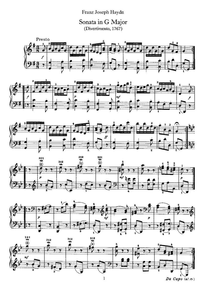 PianoSonataNo11inG_NoRestriction_一万首著名钢琴曲谱哈农贝多芬合集视频教学电子版高清无水印可打印_1古典钢琴知名音乐家谱_海顿钢琴谱全集_奏鸣曲