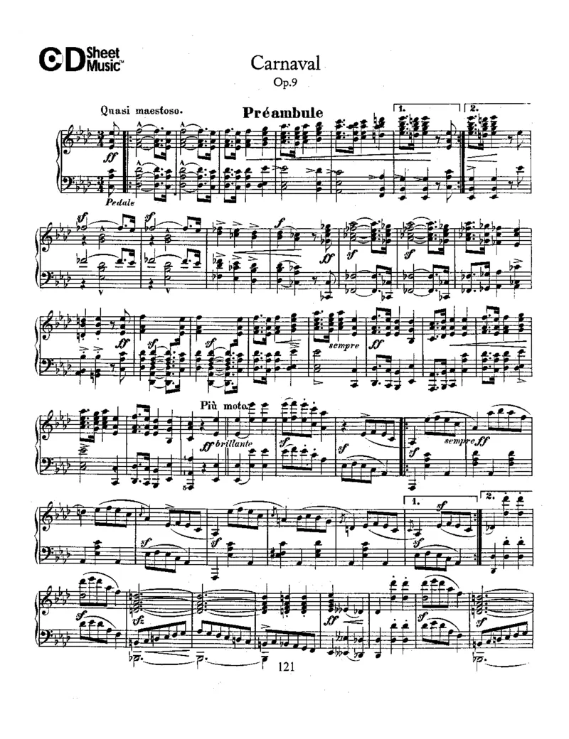 Schumann-Carnaval,Op.9_一万首著名钢琴曲谱哈农贝多芬合集视频教学电子版高清无水印可打印_1古典钢琴知名音乐家谱_舒曼钢琴谱全集_WORKS