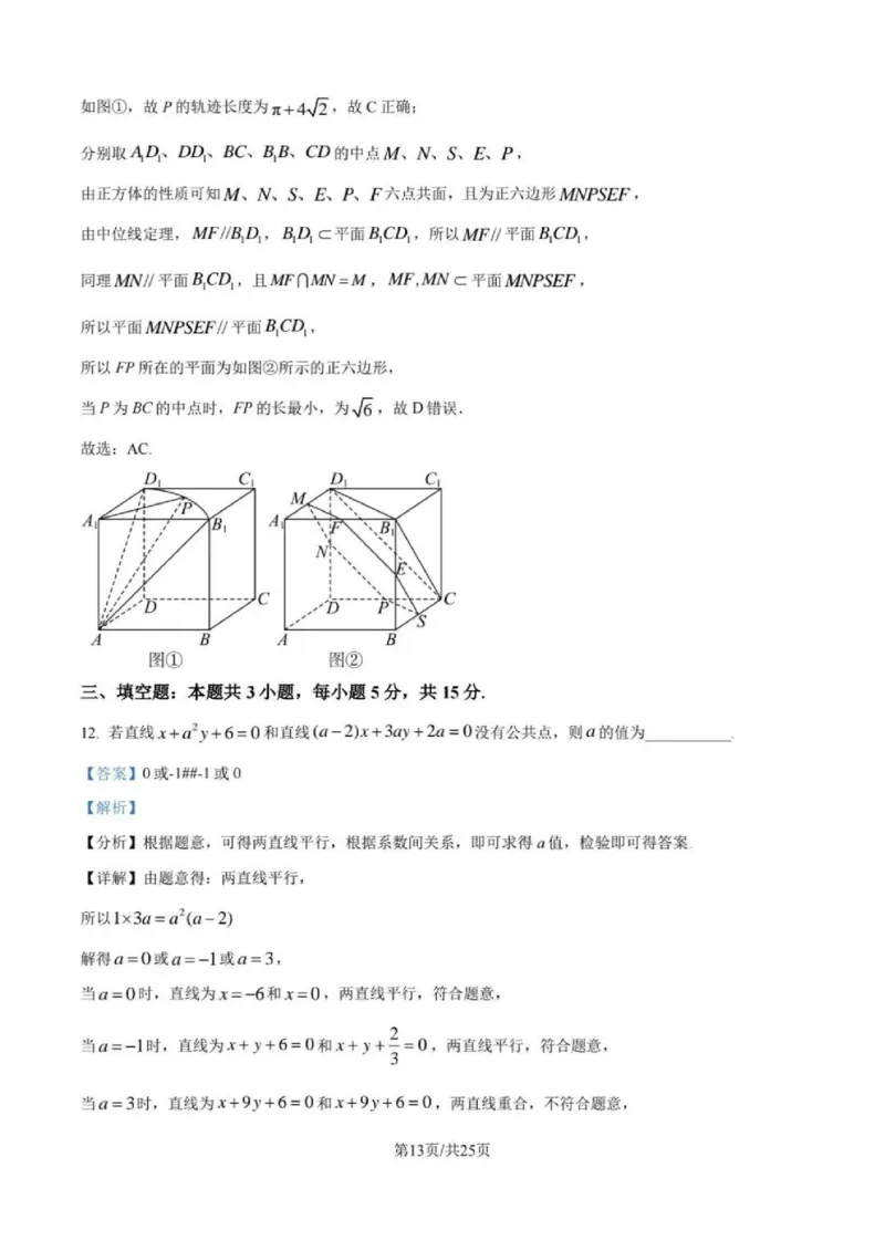 数学-四川省成都七中高2026届高二10月阶段检测_2024-2025高二（7-7月题库）_2024年10月试卷_1019四川省成都七中高2026届高二10月阶段检测