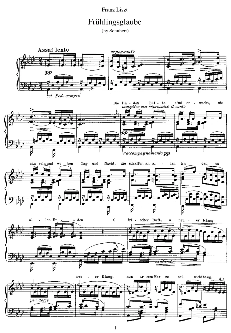 Fruhlingsglaube(Schubert)_一万首著名钢琴曲谱哈农贝多芬合集视频教学电子版高清无水印可打印_1古典钢琴知名音乐家谱_李斯特钢琴谱全集_改编舒伯特