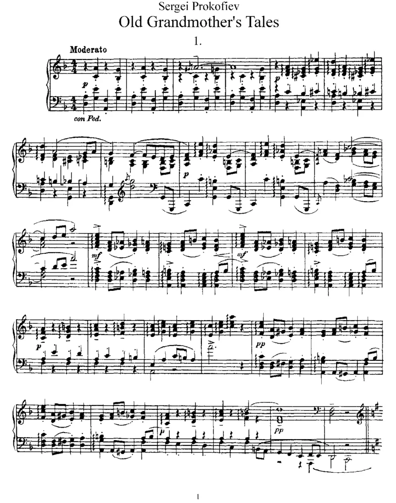OldGrandmother'sTales,Op31_一万首著名钢琴曲谱哈农贝多芬合集视频教学电子版高清无水印可打印_1古典钢琴知名音乐家谱_普罗科菲耶夫钢琴谱全集