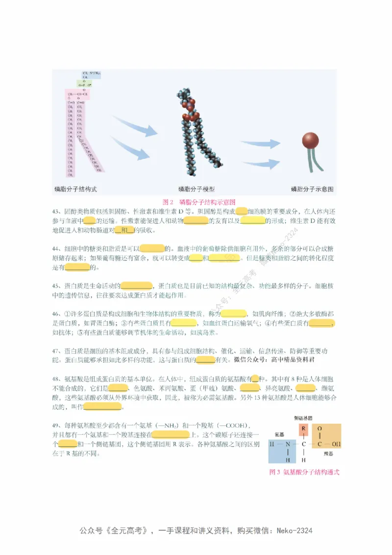 李林暑假班背诵作业（填空版）@_2024-2025高三（6-6月题库）_2024年09月试卷_李林