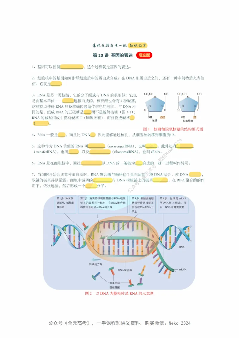李林暑假班背诵作业（填空版）@_2024-2025高三（6-6月题库）_2024年09月试卷_李林