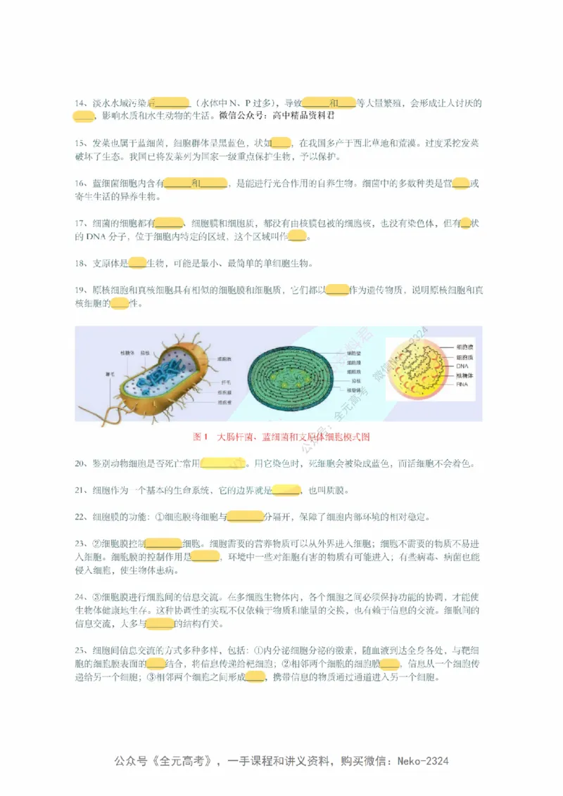 李林暑假班背诵作业（填空版）@_2024-2025高三（6-6月题库）_2024年09月试卷_李林