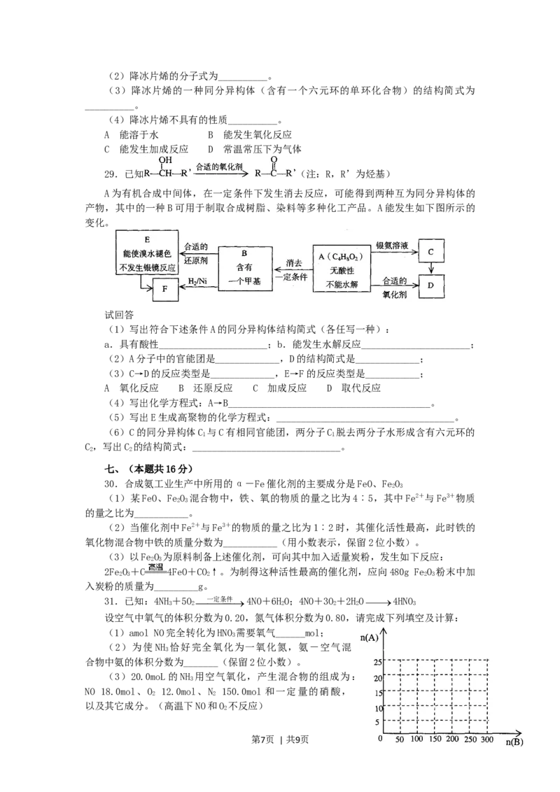 2006年上海高考化学真题及答案_化学高考真题试卷_旧1990-2007&middot;高考化学真题_1990-2007&middot;高考化学真题&middot;word_上海