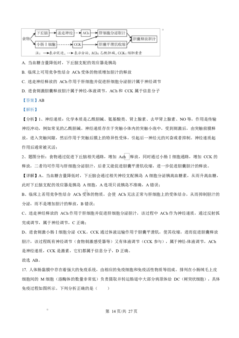 山东省临沂市2024-2025学年高二上学期1月期末生物试题Word版含解析_2024-2025高二（7-7月题库）_2025年03月试卷_0318山东省临沂市2024-2025学年高二上学期1月期末考试