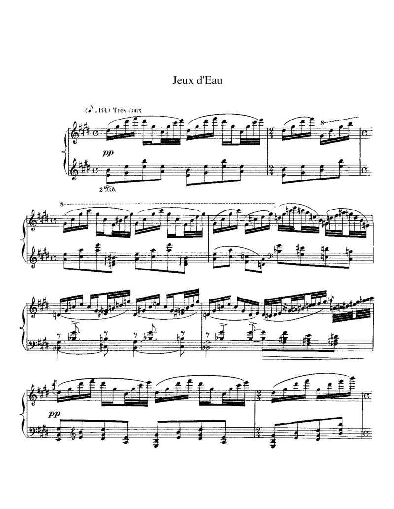 RavelJeuxd'eau（水之嬉戏）_一万首著名钢琴曲谱哈农贝多芬合集视频教学电子版高清无水印可打印_1古典钢琴知名音乐家谱_超高难度钢琴谱